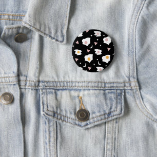 Eierdiner Maan Confetti Patroon   Ronde Button 5,7 Cm