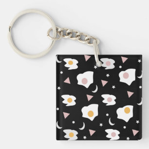 Eierdiner Maan Confetti Patroon    Sleutelhanger