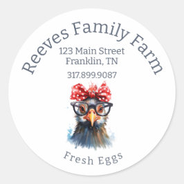 Eierdoos Grappige Kip Ronde Label Sticker