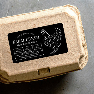 Eierdoos Label Rustieke Boerderij Kip Illustratie