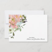 Eierdop- en Blush Bloemige Elegante Dankkaart Bedankkaart (Achterkant)