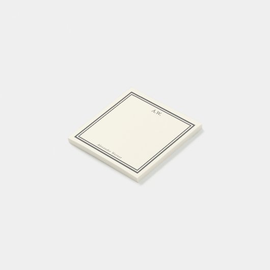 Eierdopje & Grijs Monogram Post-it Notities Post-it® Notes (Schuin)