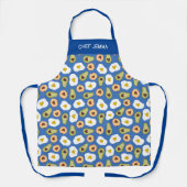 Eieren Avocados Peraches Blauw Naam toevoegen Schort (Voorkant)