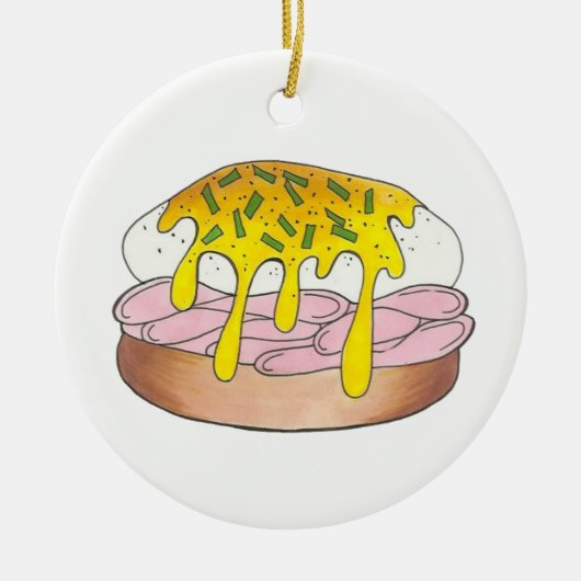 Eieren Benedict Breakfast Diner Food Foodie Ham Keramisch Ornament (Voorkant)