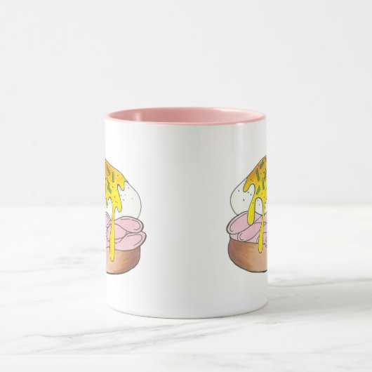 Eieren Benedict Breakfast Diner Food Foodie Ham Mok (Midden)