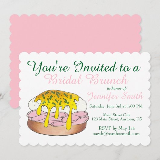 Eieren Benedict Bridal Wedding Shower Brunch Kaart (Voorkant / Achterkant)