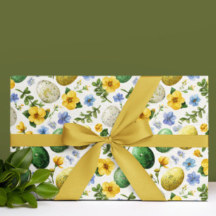 Eieren & Bloemen Patroon Pasen Inpakpapier