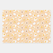 Eieren, brood, melk, koffie-ontbijtpatroon inpakpapier vel (Voorkant 3)