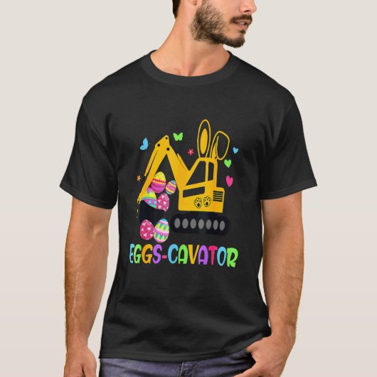 Eieren Cavator Funny Easter Day Construction Truck T-shirt (Voorkant)