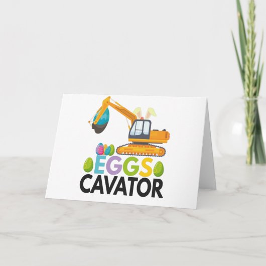 Eieren Cavator Grappige Graafmachine Paas Geschenk Kaart (Voorkant)