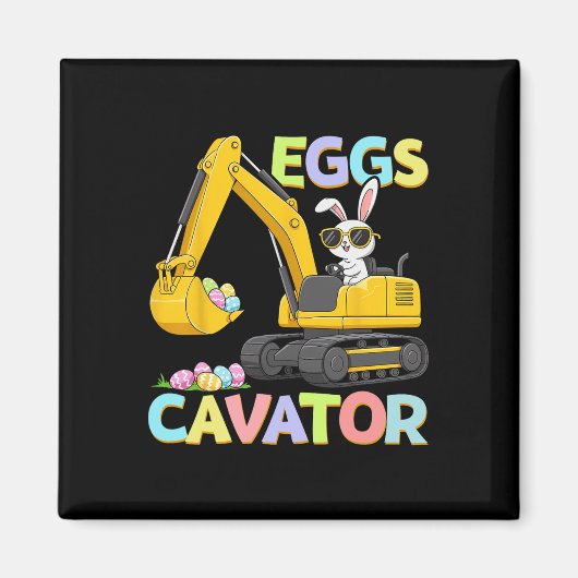 Eieren Cavator Paashaas Graafmachine Grappige Koni Magneet (Voorkant)