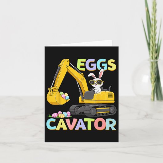 Eieren Cavator Pasen Bunny Graafmachine Funny Rabb Kaart (Voorkant)