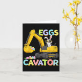 Eieren Cavator Pasen Bunny Graafmachine Funny Rabb Kaart (Gele Bloem)