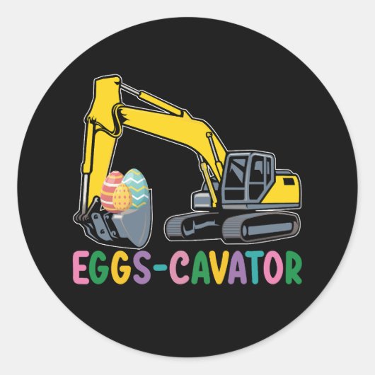 Eieren Cavator Pasen Ei Hunt Graafmachine Ronde Sticker (Voorkant)