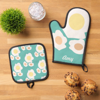 Eieren Chef Keuken Ontbijt Ovenwant & Pannenlap Set
