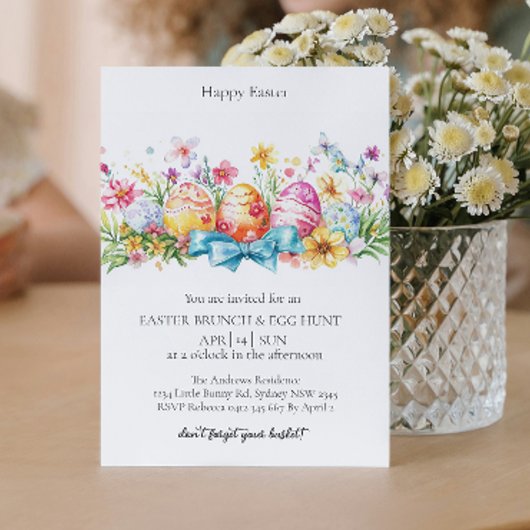 Eieren decoratie en eierjacht Uitnodiging