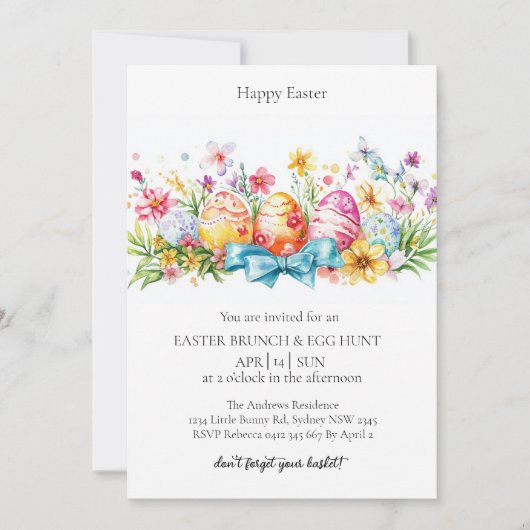 Eieren decoratie en eierjacht Uitnodiging (Voorkant)