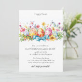 Eieren decoratie en eierjacht Uitnodiging (Staand voorkant)