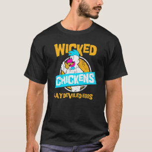 Eieren die ondeugende kippen leggen duivelse eiere t-shirt