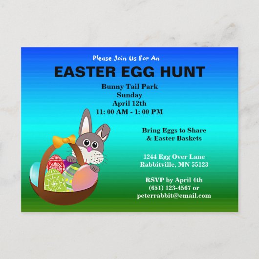 Eieren Easter Egg Hunt Budget Briefkaart Uitnodige (Voorkant)