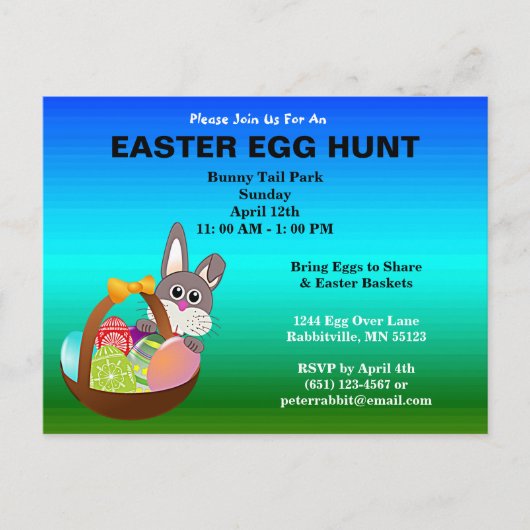 Eieren Easter Egg Hunt Budget Briefkaart Uitnodige (Voorkant)