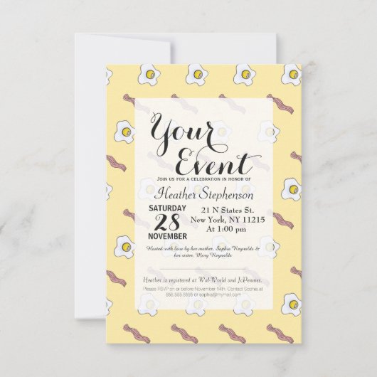 Eieren en Bacon Breakfast Foodie Funny Pattern Kaart (Voorkant)
