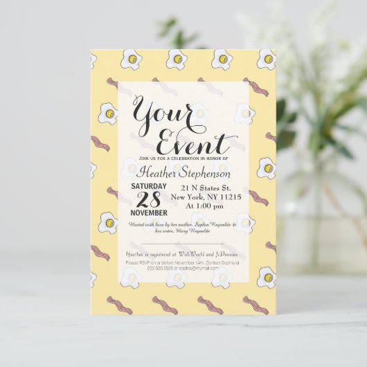 Eieren en Bacon Breakfast Foodie Funny Pattern Kaart (Staand voorkant)