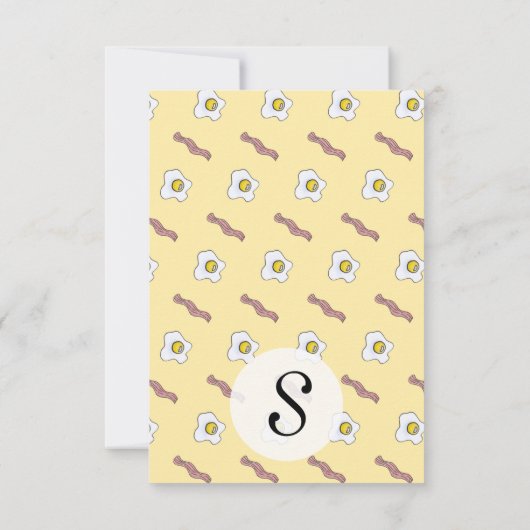 Eieren en Bacon Breakfast Foodie Funny Pattern Kaart (Achterkant)