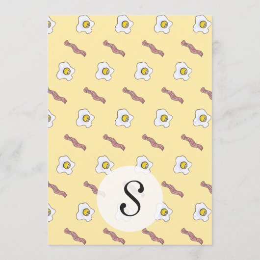 Eieren en Bacon Breakfast Foodie Funny Pattern Menu (Achterkant)