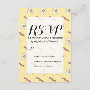 Eieren en Bacon Breakfast Foodie Funny Pattern RSVP Kaartje
