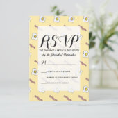 Eieren en Bacon Breakfast Foodie Funny Pattern RSVP Kaartje (Staand voorkant)