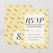 Eieren en Bacon Breakfast Foodie Funny Pattern RSVP Kaartje (Voorkant / Achterkant)
