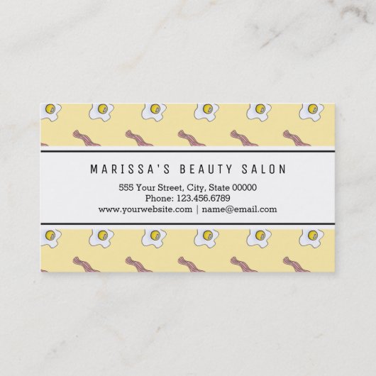 Eieren en Bacon Breakfast Foodie Funny Pattern Visitekaartje (Achterkant)