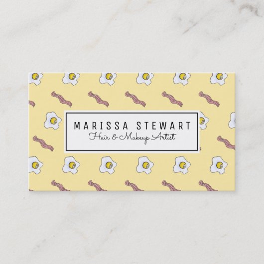 Eieren en Bacon Breakfast Foodie Funny Pattern Visitekaartje (Voorkant)