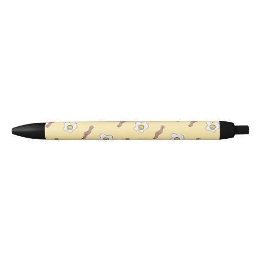 Eieren en Bacon Breakfast Foodie Funny Pattern Zwarte Inkt Pen (Voorkant)