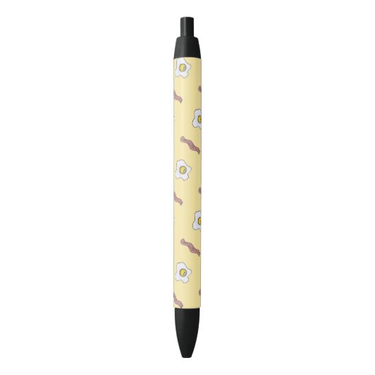 Eieren en Bacon Breakfast Foodie Funny Pattern Zwarte Inkt Pen (Voorkant Verticaal)