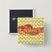 Eieren en Bacon Breakfast Monogram Vierkante Button 5,1 Cm (Voorkant /achterkant)