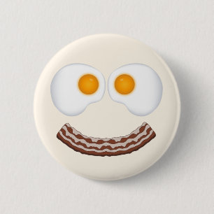Eieren en Bacon Grin Button