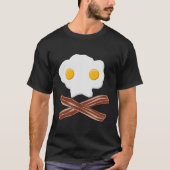 Eieren en Bacon Schedel Funny Tshirt zwart (Voorkant)