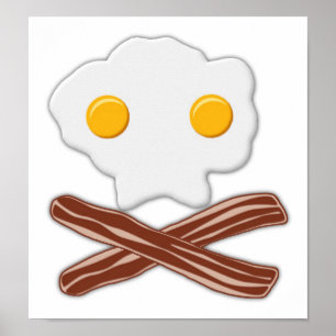 Eieren en Bacon Schedel Grappige Poster