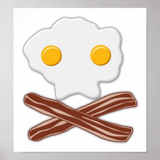 Eieren en Bacon Schedel Grappige Poster (Voorkant)