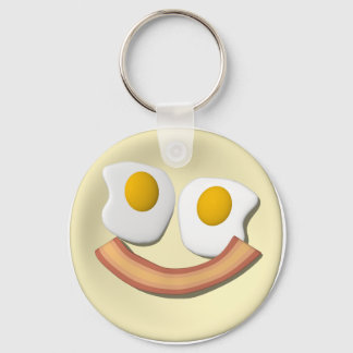 Eieren en bacongezicht. sleutelhanger