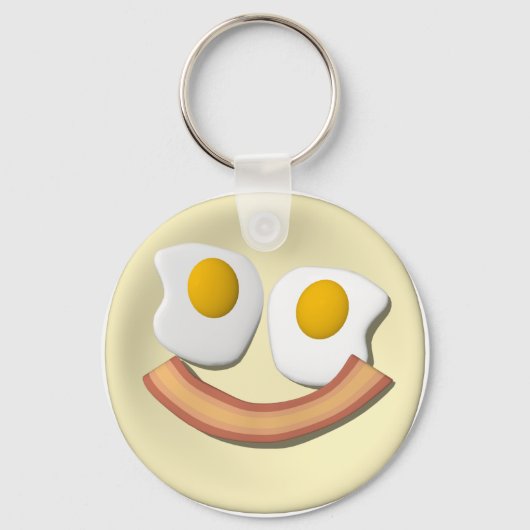 Eieren en bacongezicht. sleutelhanger (Voorkant)