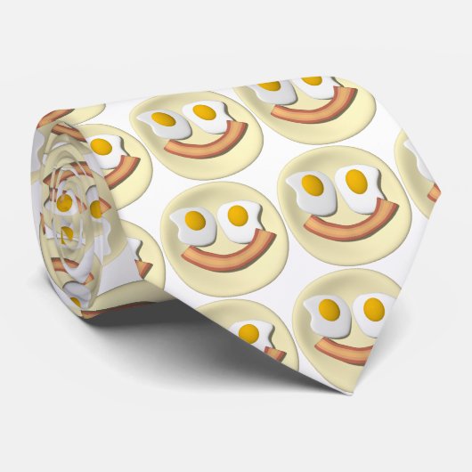 Eieren en bacongezicht. stropdas (Opgerold)