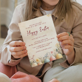 Eieren en bloemen geel gelukkig Pasen Kaart