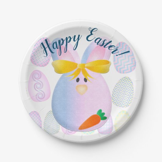 Eieren en Bunnies gereed voor Pasen Papieren Bordje (Voorkant)