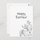 Eieren en Bunnies // Vrolijk Pasen Briefkaart (Voorkant / Achterkant)