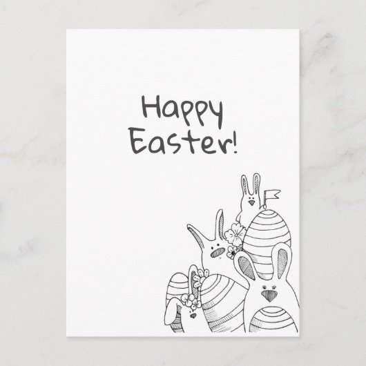 Eieren en Bunnies // Vrolijk Pasen Briefkaart (Voorkant)