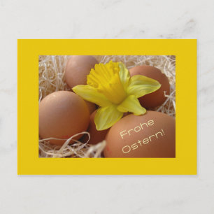 Eieren- en daffodilesgroet - duits feestdagenkaart
