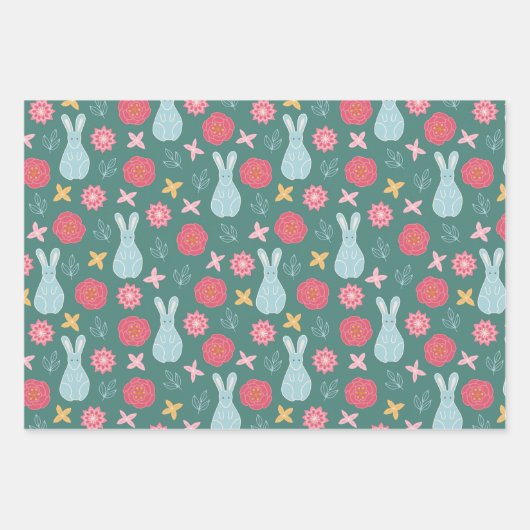 Eieren en kippen van het paashok inpakpapier vel (Voorkant 2)